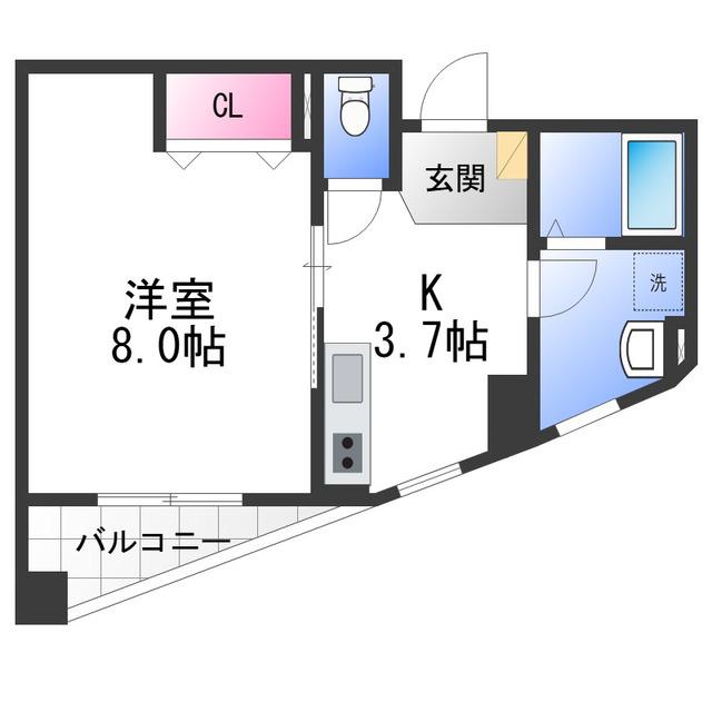 プロムナード(1K/2階)の間取り写真