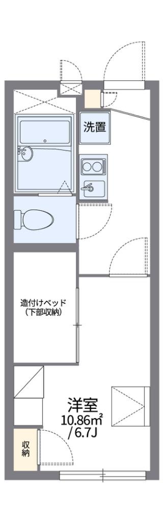 レオパレスリリー(1K/1階)の間取り写真