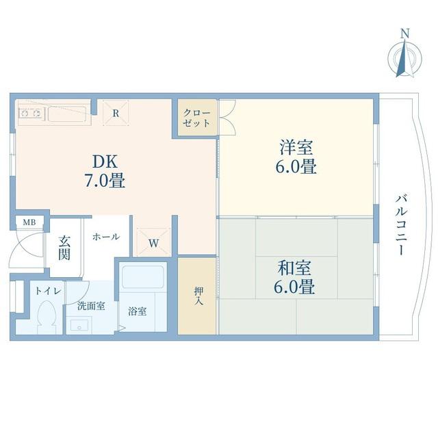 グローベル ザ・クレス椎名町(2DK/2階)の間取り写真