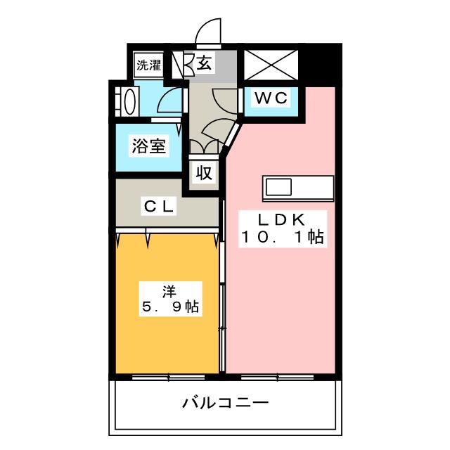 モン・ルポ博多駅東(1LDK/3階)の間取り写真