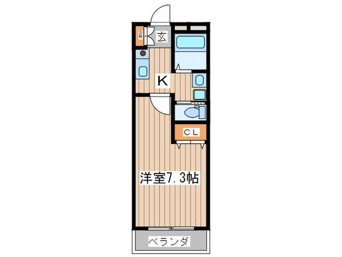 CASA DI CIMA V(1K/1階)の間取り写真