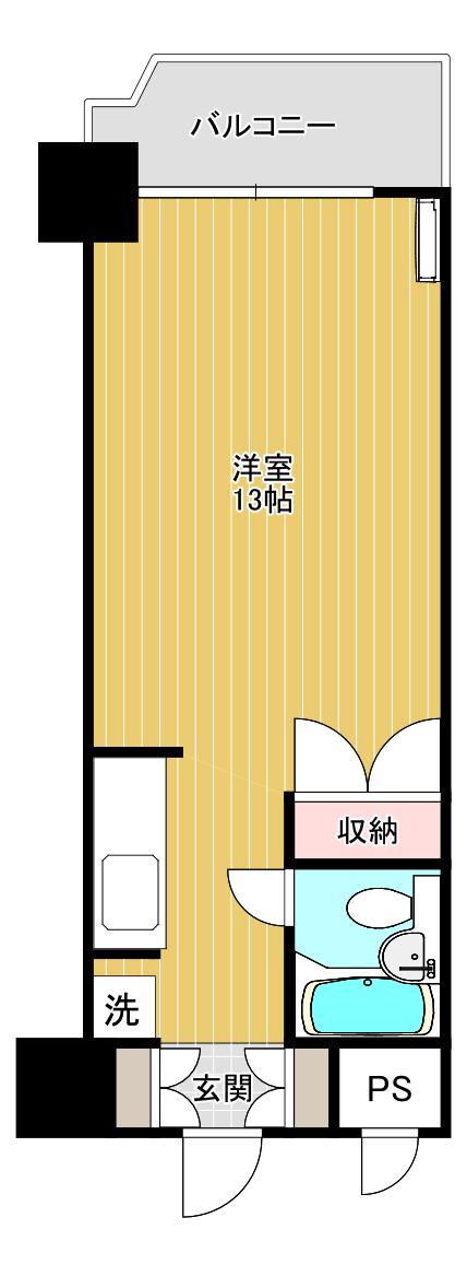 札幌グランドハイツ(ワンルーム/4階)の間取り写真