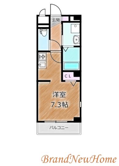イーストウエノシバ(1K/3階)の間取り写真