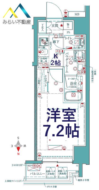 クレイシアIDZ鶴見(1K/11階)の間取り写真