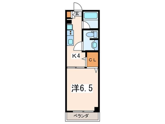 ハイツ苅部(1K/3階)の間取り写真