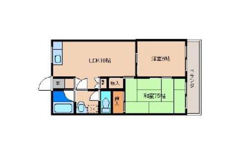 クレイン第一(2LDK/3階)の間取り写真