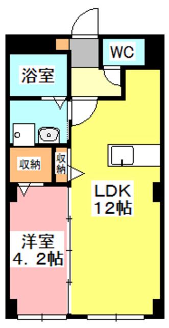 フィネス三冠(1LDK/2階)の間取り写真