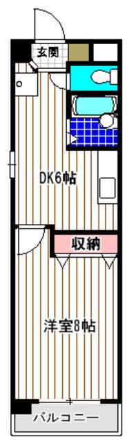 シャルマン21(1DK/2階)の間取り写真