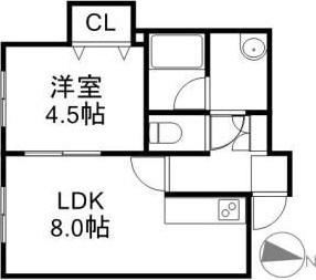 ミネルバ II 号館(1LDK/2階)の間取り写真