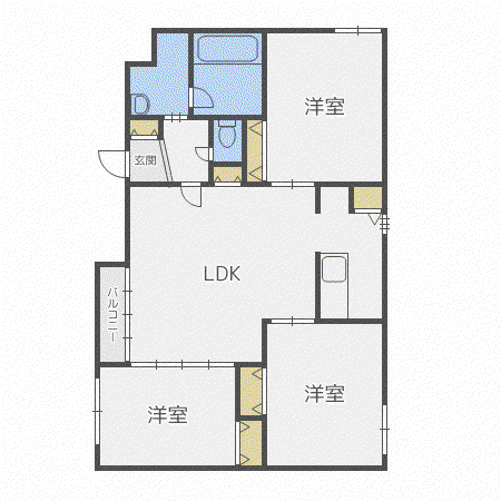 システムコート旭ヶ丘(3LDK/3階)の間取り写真