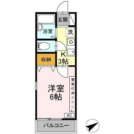 セジュール町田(1K/1階)の間取り写真