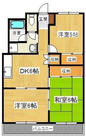 メゾンMロード(3DK/3階)の間取り写真