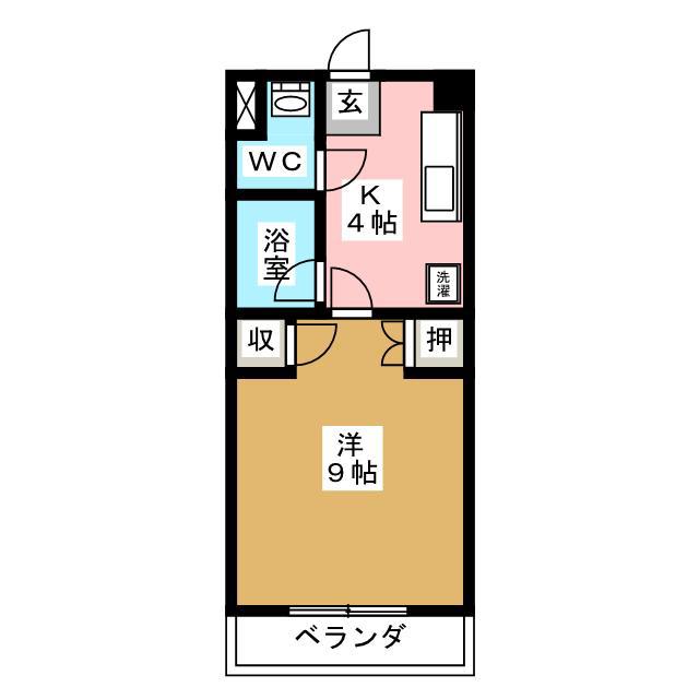 コーポビックウェイブN棟(1K/2階)の間取り写真