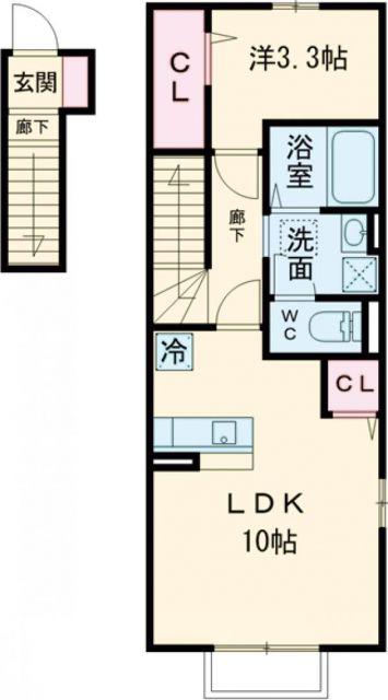 PARK HILLS HONCHO(1LDK/2階)の間取り写真