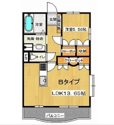 ハッピネス(1LDK/1階)の間取り写真