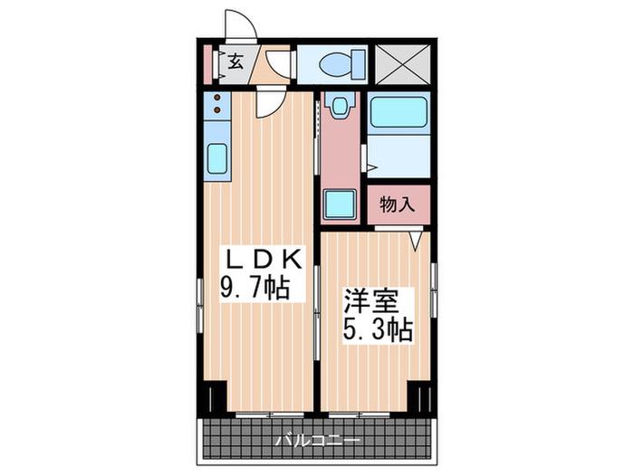 レスペランザII(1LDK/4階)の間取り写真