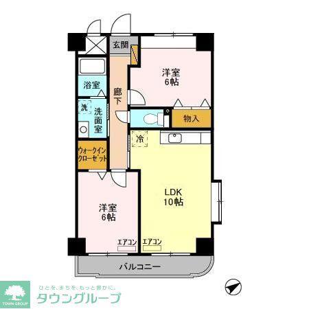 NTマンション(2LDK/1階)の間取り写真
