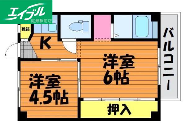 ビレッジハウス妹尾2号棟(2K/1階)の間取り写真