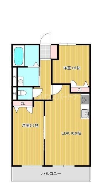 PLUME(2LDK/2階)の間取り写真