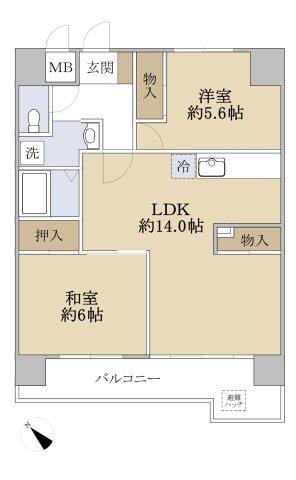 ヒューセット飯田(3DK/7階)の間取り写真
