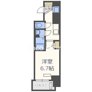 プレサンス松屋町駅前(1K/8階)の間取り写真