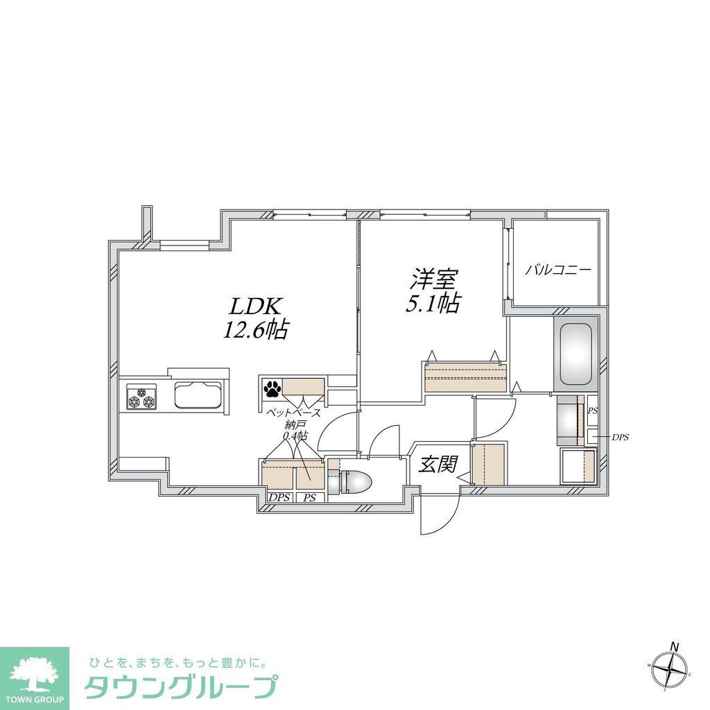 入谷西3丁目メゾン(1LDK/3階)の間取り写真
