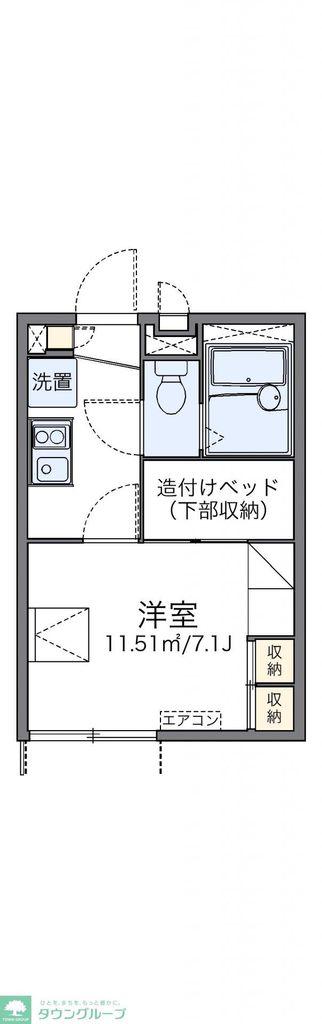 レオパレス飛田給ハイム(1K/1階)の間取り写真