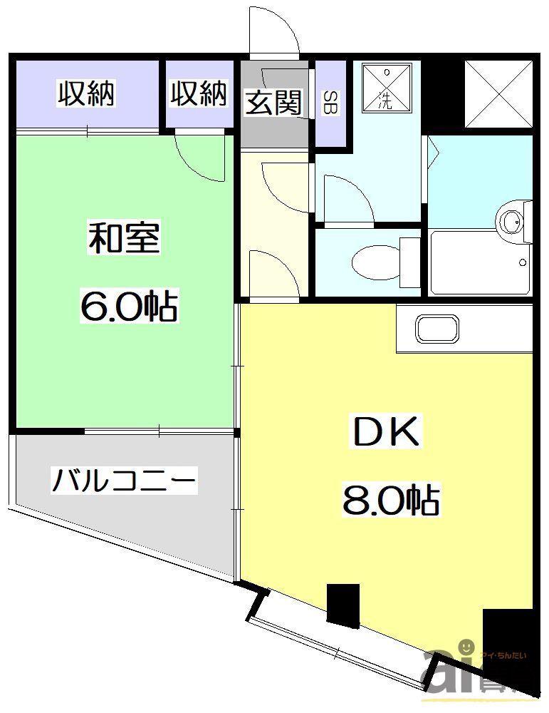 ダルエルベイダ(1DK/4階)の間取り写真