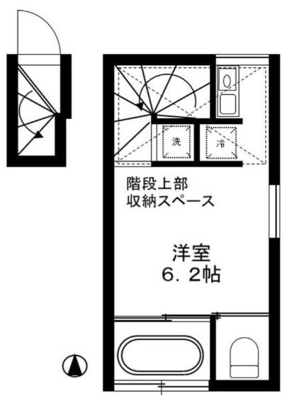 コンフォート北砂(ワンルーム/2階)の間取り写真