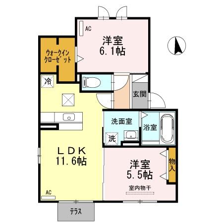 セジュール三ツ池(2LDK/1階)の間取り写真