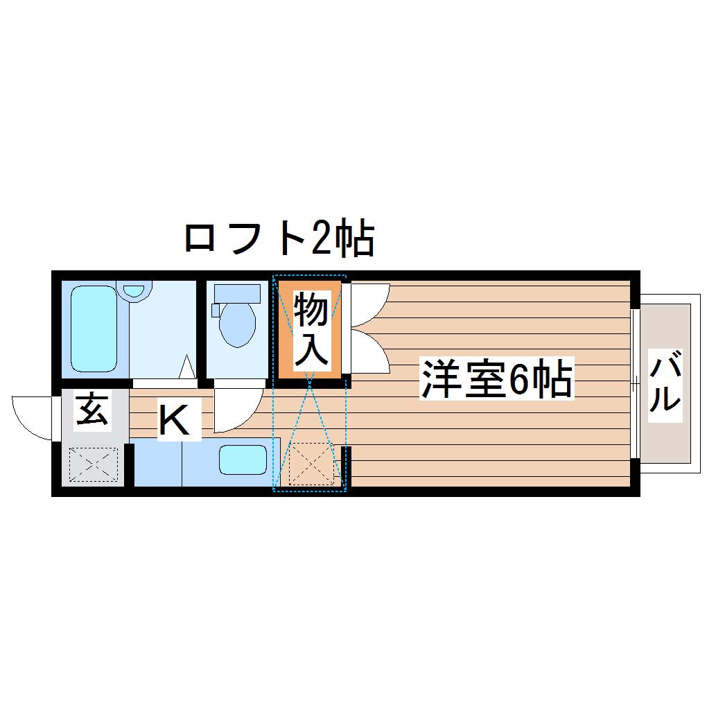 ヤギヤマフレンド(ワンルーム/2階)の間取り写真