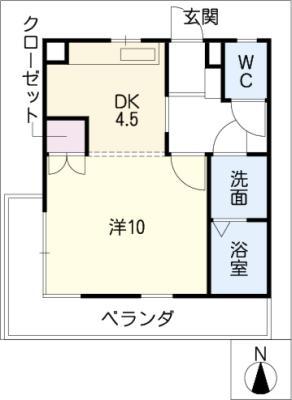 深谷マンション(1DK/1階)の間取り写真