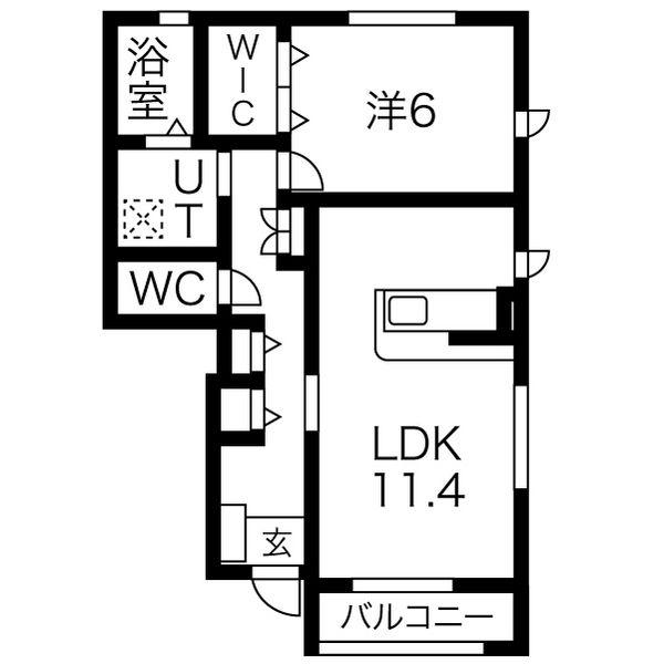 ルーチェ(1LDK/1階)の間取り写真
