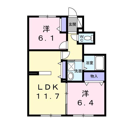 CENT-LIVIE(2LDK/1階)の間取り写真