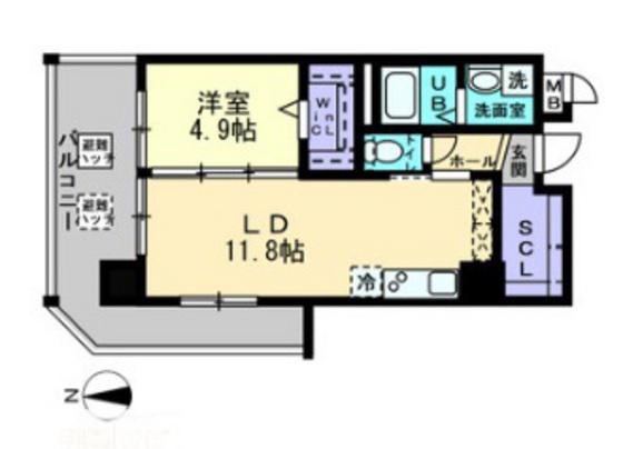 ハアラン国体町(1LDK/3階)の間取り写真