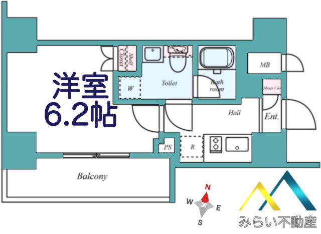 ARCOBALENO YOKOHAMAKOYASU(1K/10階)の間取り写真