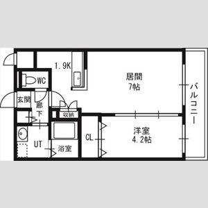 グランカーサ南6条(1LDK/3階)の間取り写真