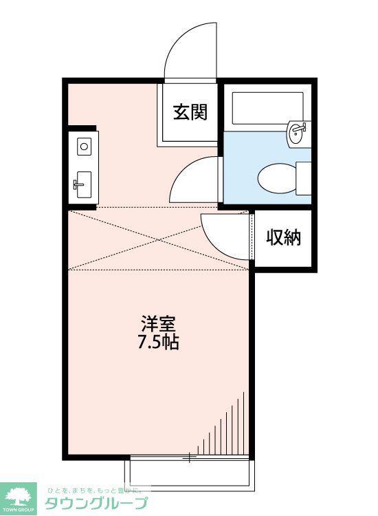 サンパティーノ(ワンルーム/1階)の間取り写真