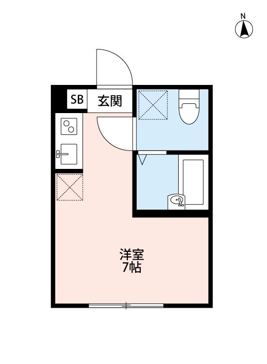 SQX エスキュークロス(ワンルーム/2階)の間取り写真