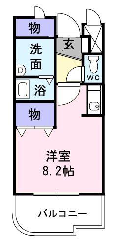 メゾン ド ブローテB(ワンルーム/3階)の間取り写真