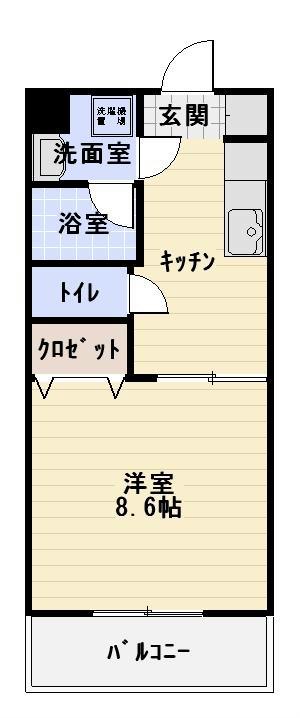ラピスグラン(1K/1階)の間取り写真
