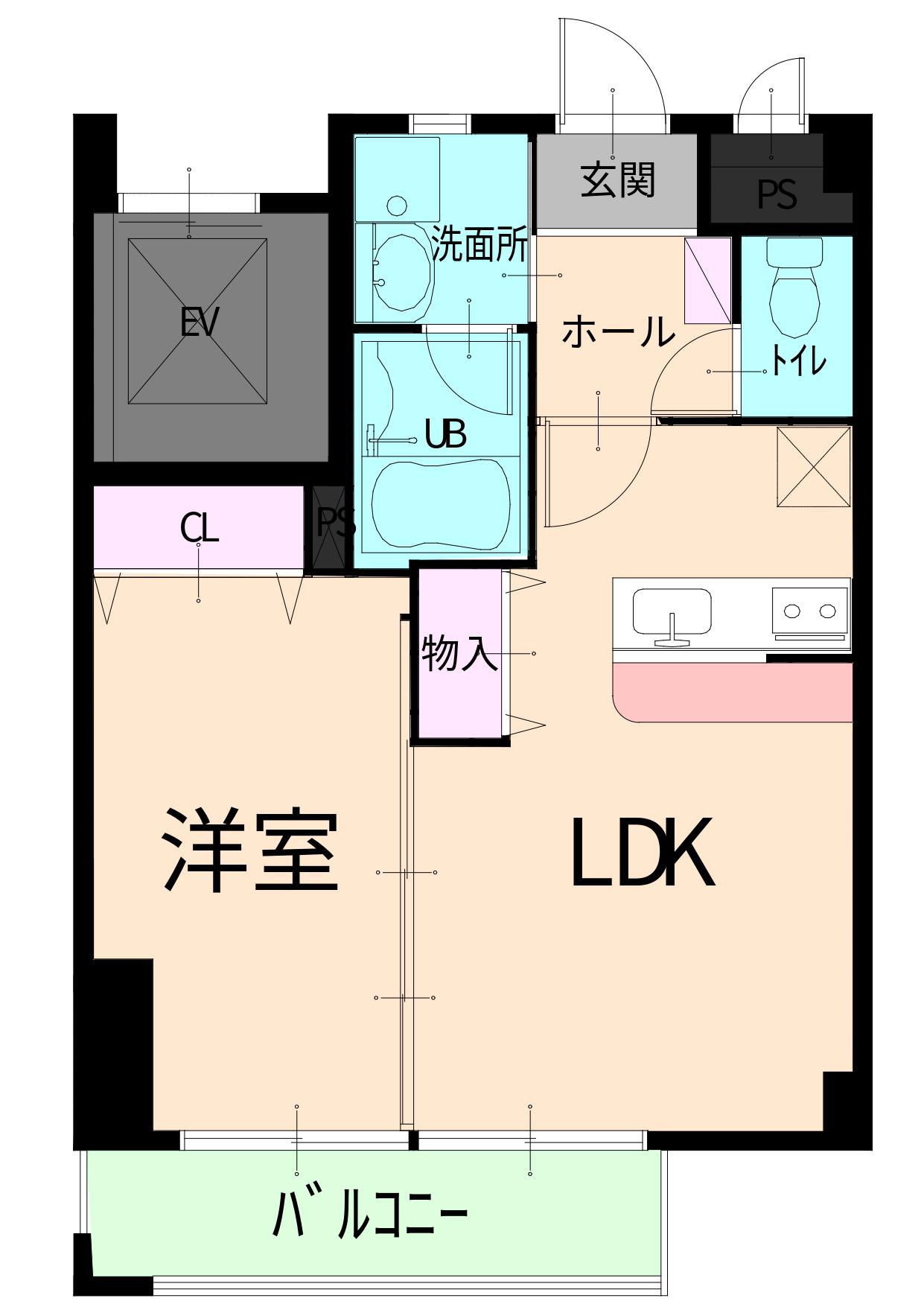 グランドステーシア(1LDK/4階)の間取り写真