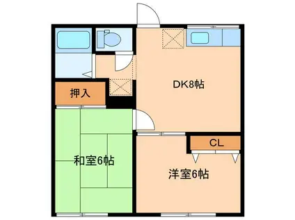 メゾンHIRO(2DK/1階)の間取り写真