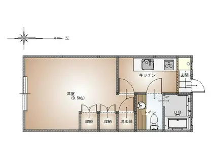 MAISONPREMIOR(1K/1階)の間取り写真