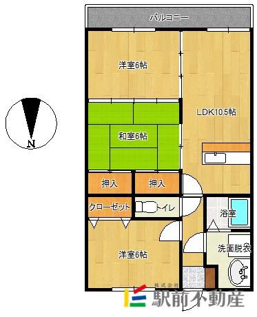 ビュースカイ(3LDK/2階)の間取り写真