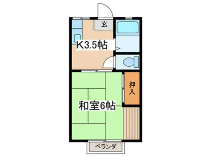吉川ハイツII(1K/2階)の間取り写真