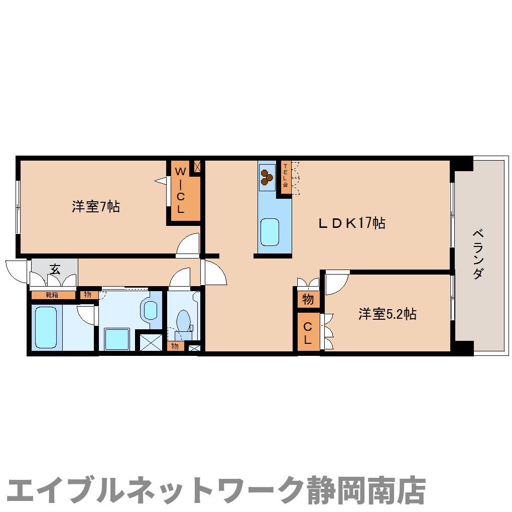 プレミスト静岡(2LDK/12階)の間取り写真