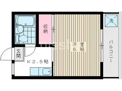 大野ハイムIII(1K/2階)の間取り写真