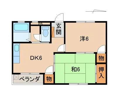 ハイツ杉本(2DK/3階)の間取り写真