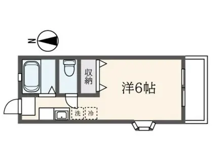 コーポ東川島B棟(ワンルーム/1階)の間取り写真